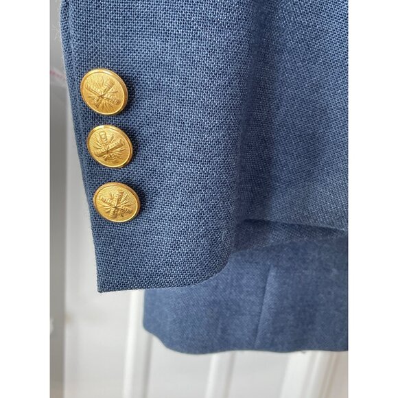 Vintage 70s Craig Scott Blazer Jacket Size 46R Double Button Blue Gold Business - Picture 4 of 8